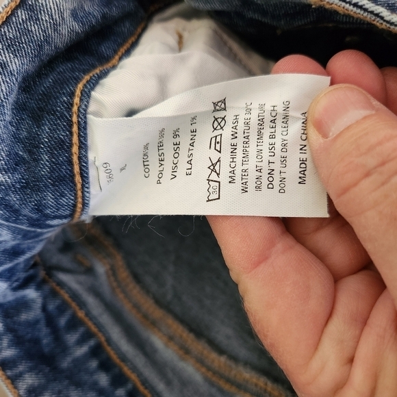 Plain Stretchy Capri Washed Blue Jean Cropped, sz XL - Picture 4 of 6